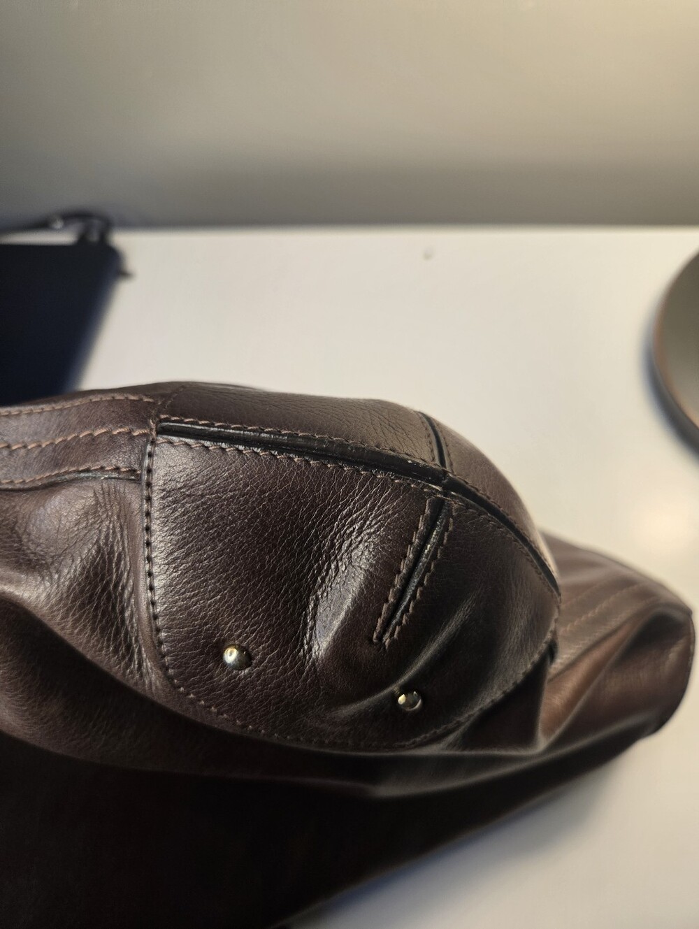 Authentic Bally Brown Leather Tassel Hobo Shoulder Bag - Brown - Picture 7 of 12
